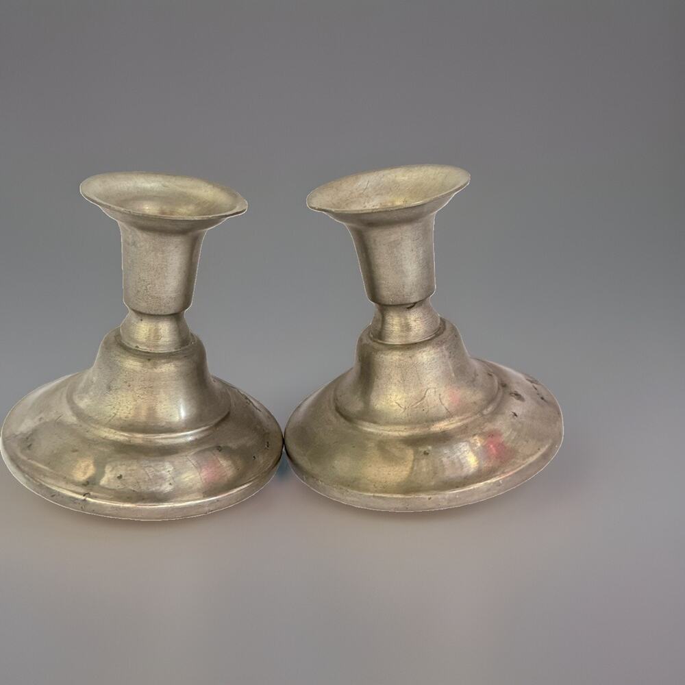 International Pewter Company Weighted Candlesticks Set of 2 Candle Holders 4.25”